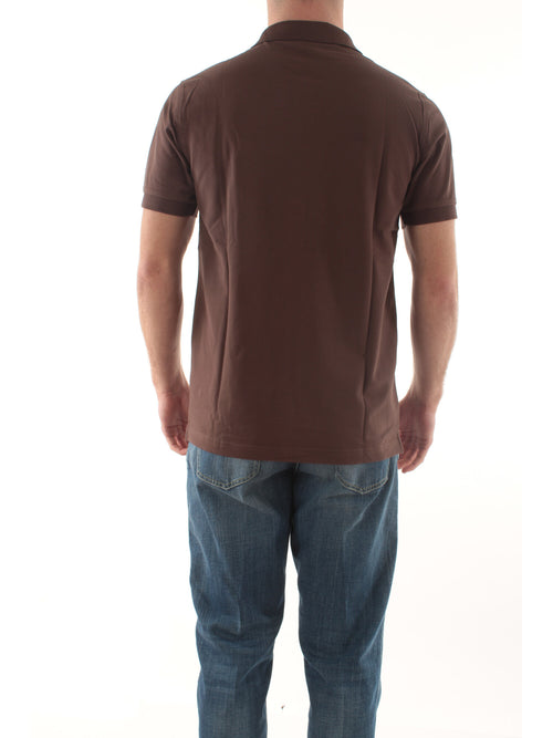 Sun 68 polo print under collar da uomo marrone