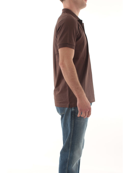 Sun 68 polo print under collar da uomo marrone