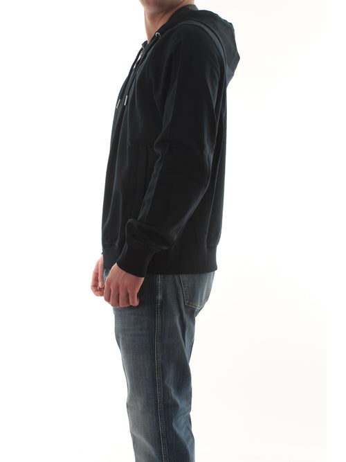 Sun 68 Hoodie zip fleece tech felpa da uomo navy blue