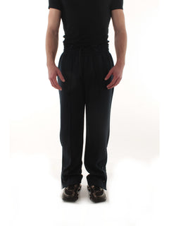 SUN68 pantaloni in cotone con piega da uomo navy blue