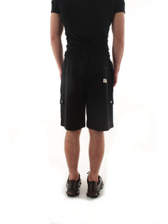 Sun 68 bermuda cargo fleece in cotone da uomo nero