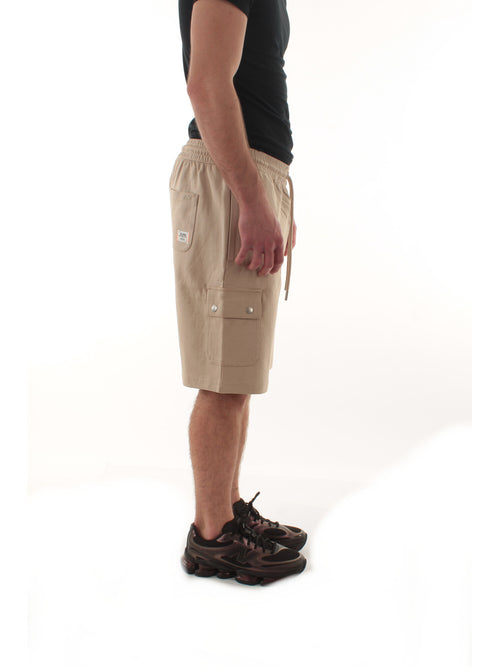 Sun 68 bermuda cargo fleece in cotone da uomo stone