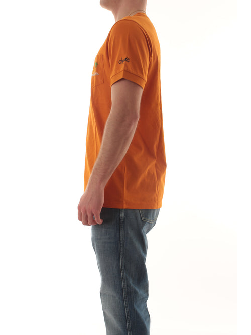 Sun 68 T-shirt embroidery da uomo rust