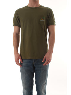 Sun 68 T-shirt embroidery da uomo verde