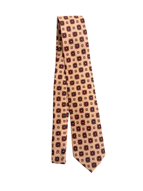 Rosi Collection cravatta da uomo in seta jacquard fondo rosa