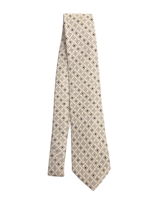 Rosi Collection cravatta da uomo in seta jacquard fondo bianco