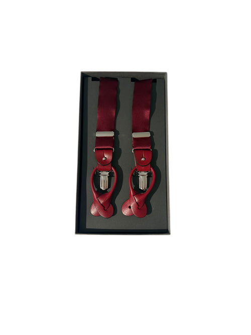Rosi Collection Bretelle da uomo in seta bordeaux