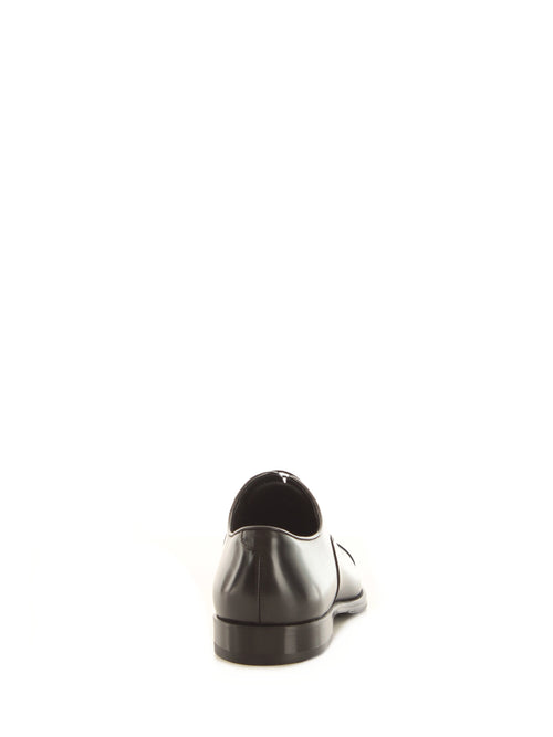 Doucal's scarpa stringata oxford cap toe in pelle da uomo nero
