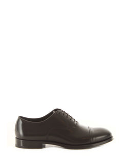 Doucal's scarpa stringata oxford cap toe in pelle da uomo nero
