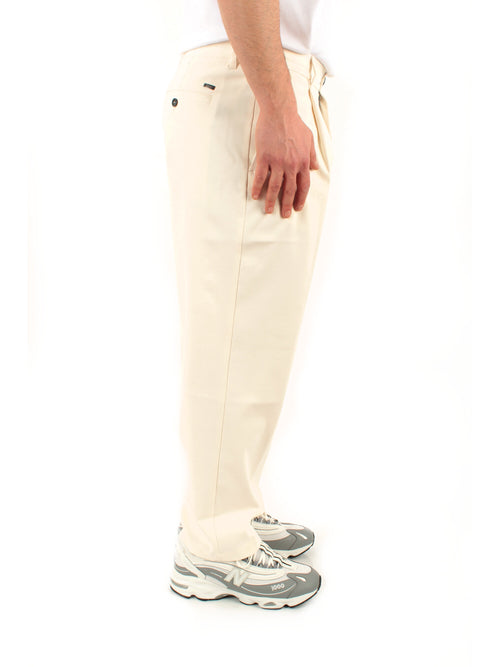 Herno pantalone in fresh crinkled woven da uomo avorio