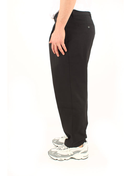 Herno pantalone in fresh crinkled woven da uomo nero