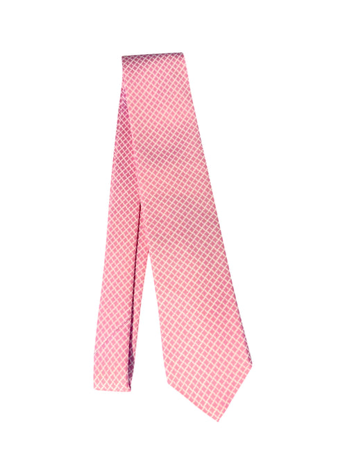 Fefè cravatta da uomo 3 pieghe bianco/rosa