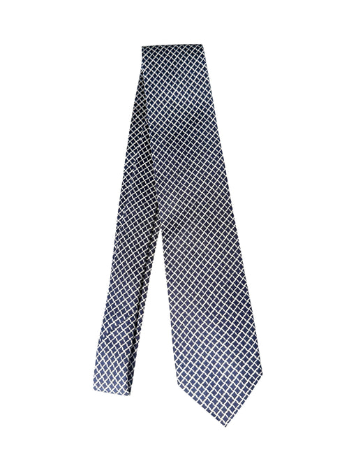Fefè cravatta da uomo 3 pieghe blu/bianco
