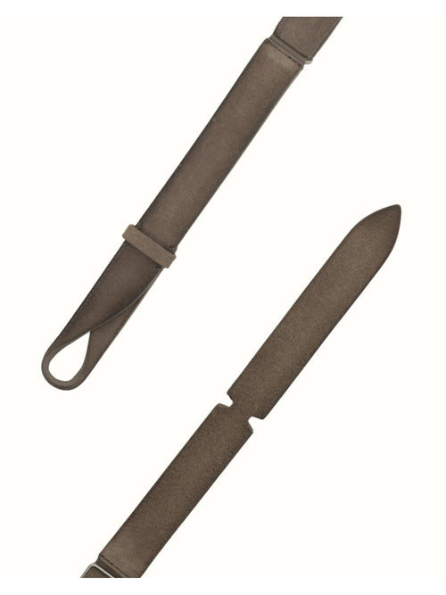 Orciani cintura nobuckle cloudy in suede da uomo fango