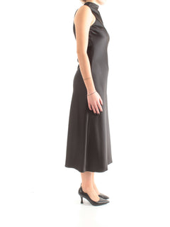 Patrizia Pepe abito midi fluido in raso da donna nero