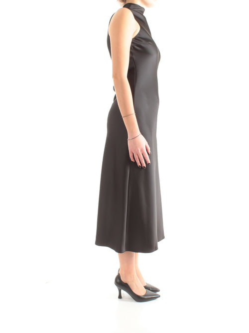 Patrizia Pepe abito midi fluido in raso da donna nero