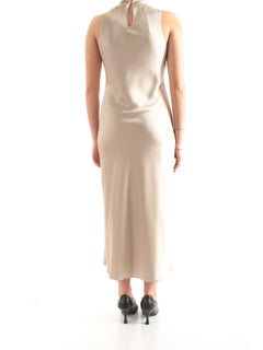 Patrizia Pepe abito midi fluido in raso da donna cloud gray