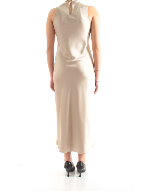 Patrizia Pepe abito midi fluido in raso da donna cloud gray
