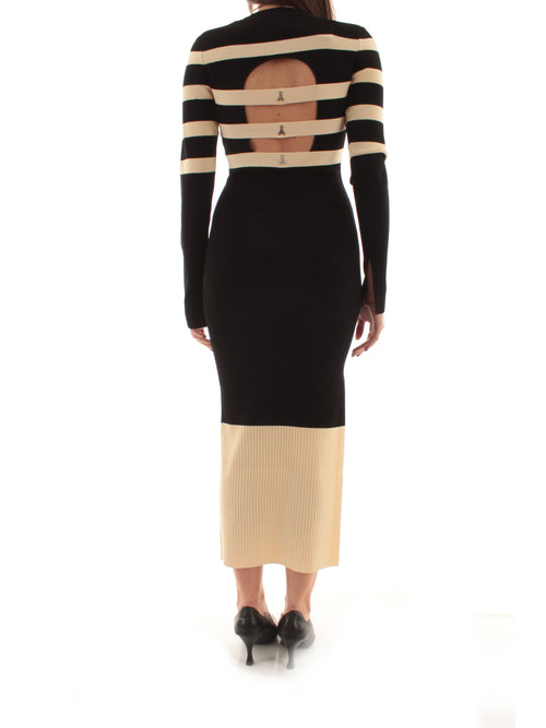 Patrizia Pepe abito mini in maglia bicolor da donna nero/ivory