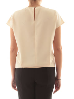 Patrizia pepe blusa fluida smanicata da donna warm ivory