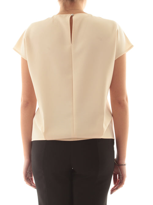 Patrizia pepe blusa fluida smanicata da donna warm ivory