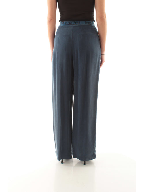 Patrizia Pepe pantaloni con vita elasticata da donna lagoon blue