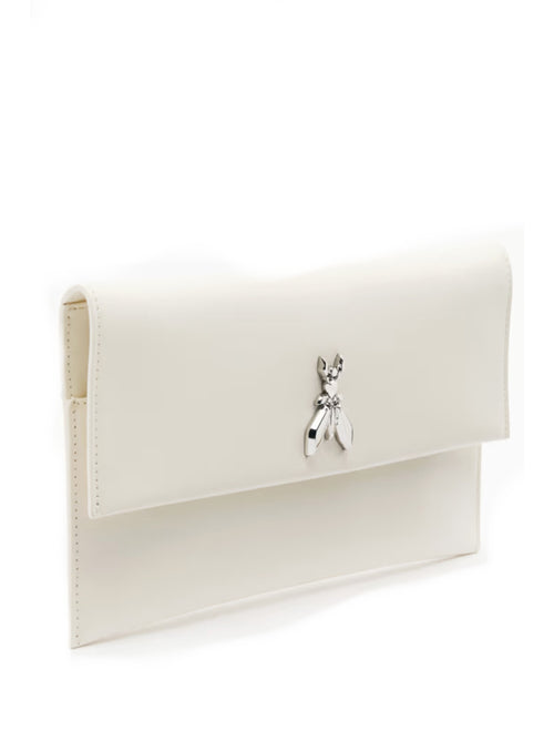 Patrizia Pepe Pochette Fly in pelle con catena da donna wooly white