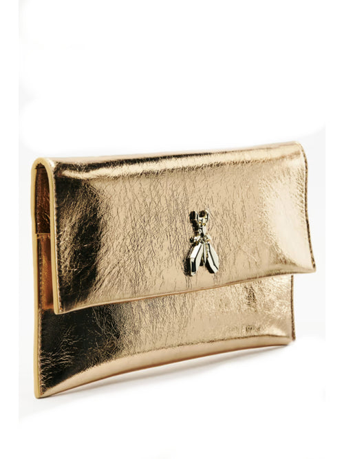 Patrizia Pepe Pochette Fly in pelle con catena da donna solar gold