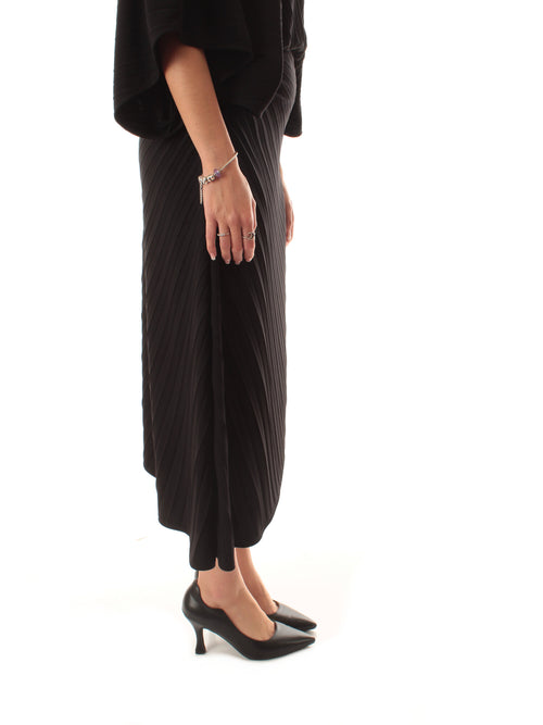 Twinset gonna a tubino in crêpe plissè da donna nero