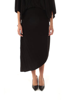 Twinset gonna a tubino in crêpe plissè da donna nero