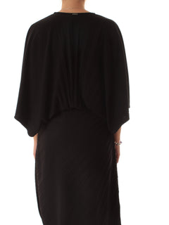Twinset blusa in crêpe plissè da donna nero