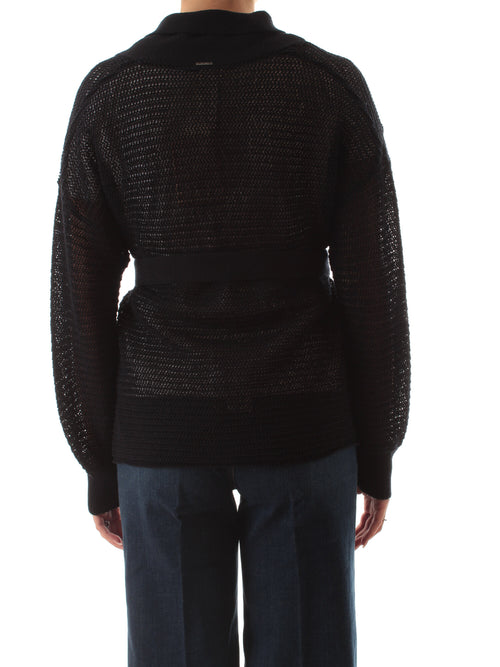 Twinset cardigan in maglia traforata da donna blue night