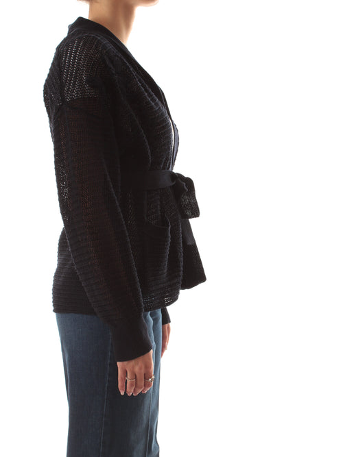 Twinset cardigan in maglia traforata da donna blue night