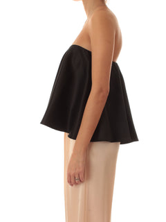 Twinset top bustier in raso nero da donna