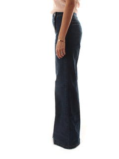 Twinset jeans wide leg da donna denim scuro