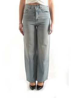 Twinset jeans carrot fit cinque tasche da donna denim chiaro