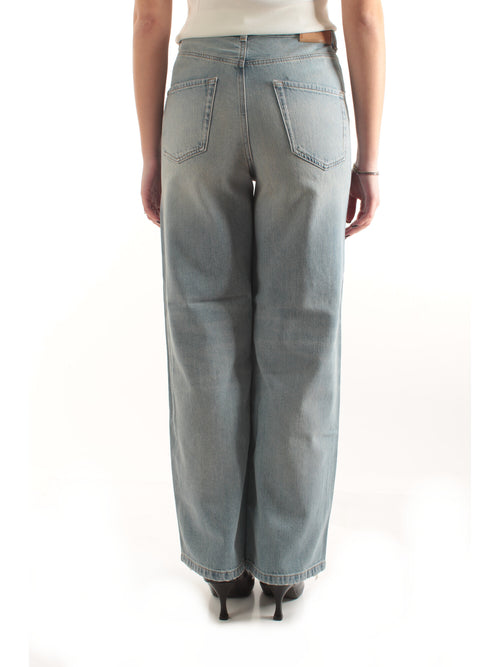 Twinset jeans carrot fit cinque tasche da donna denim chiaro