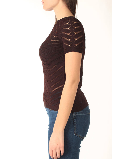 Twinset maglia fitted chevron da donna coffee liqueur