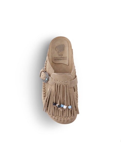 TAJI Sabot in suede arena da donna marrone