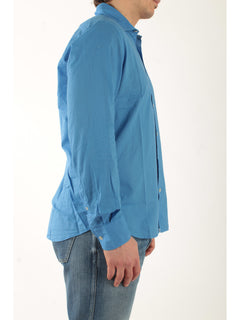 MC2 Saint barth camicia chemise in cotone uomo azzurro