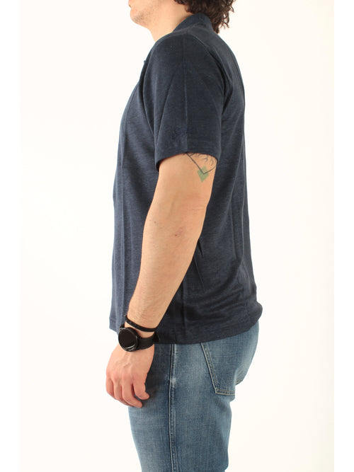 MC2 Saint barth polo in lino da uomo blu