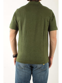 MC2 Saint barth polo in lino da uomo verde militare