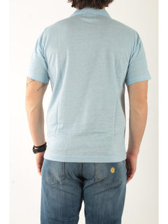 MC2 Saint barth polo in lino da uomo turchese
