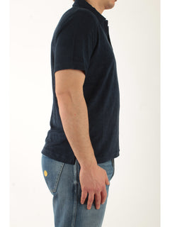 MC2 Saint barth polo in lino da uomo blu navy