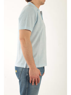 MC2 Saint barth polo in lino da uomo celeste