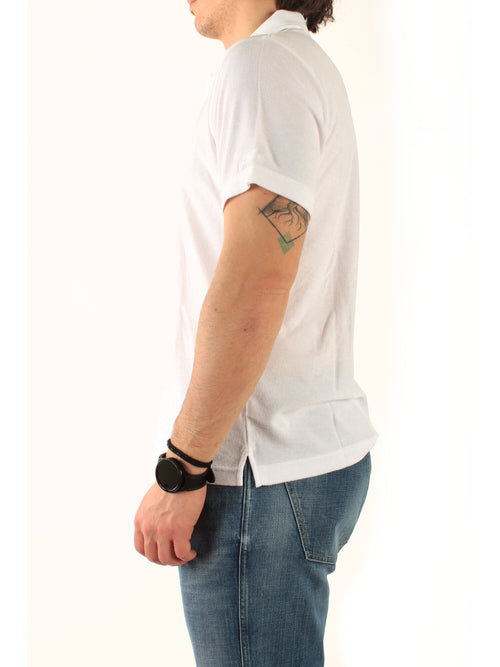 MC2 Saint barth polo in lino da uomo bianco