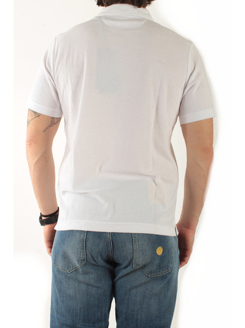 MC2 Saint barth polo in lino da uomo bianco