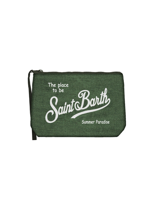 MC2 Saint barth pochette ALINE linen da uomo verde militare