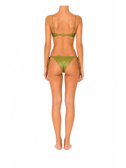 MC2 Saint barth bikini paloma/virgo con strass effetto animalier da donna oliva