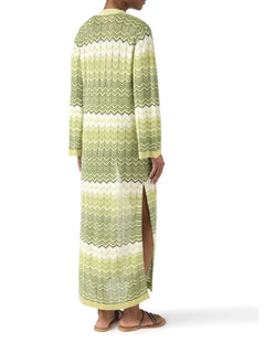 MC2 Saint barth TONIA cardigan lungo in maglia sea wave